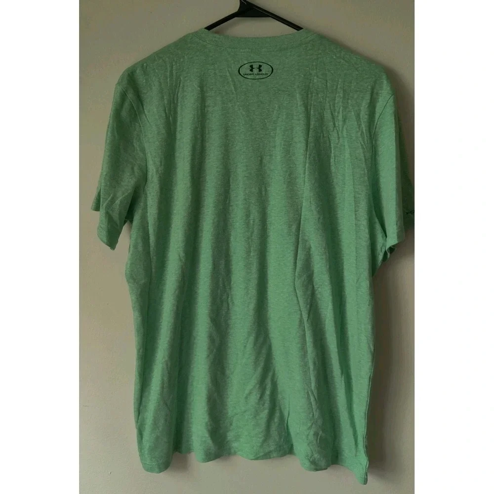 Under Armor Heat Gear Men's L Loose T-shirt New York Green/Black Cotton‎ Blend